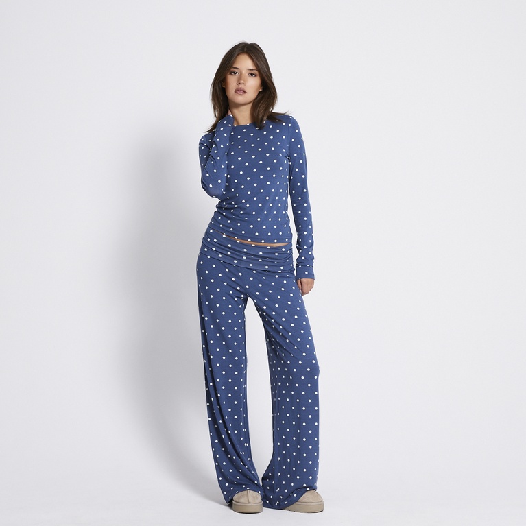 Soft long-sleeve-top "Hilda" Washed navy